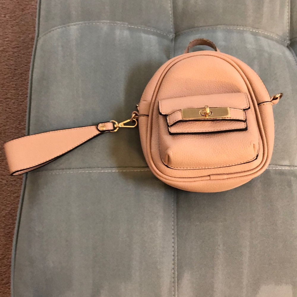 Cute blush tiny backpack wristlet